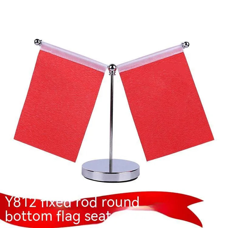 Telescopic rod car dashboard flag stand with adjustable height and multiple style options
