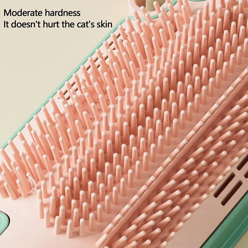 A lightweight plastic pet grooming tool for itch relief and massage, shown with optional attachments.