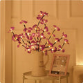 Pink LED phalaenopsis orchid branch decorative light with 65cm fabric and plastic stem