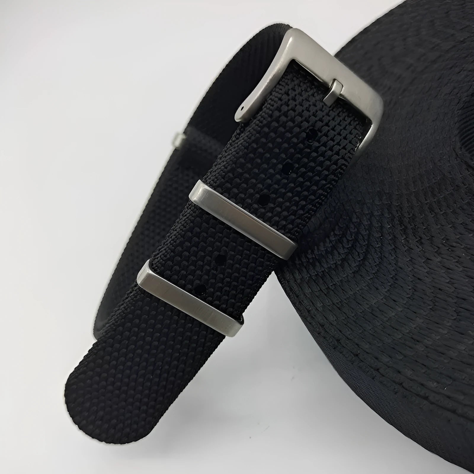Nylon integrated textile watch strap in various colours showing 20mm and 22mm width options