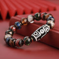 Coloured glaze Chinese style bracelet with snake beads, available in 10mm, 12mm, or 14mm sizes.