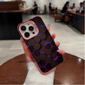 Frosted protective phone case for Apple iPhone with honeycomb square pattern in Moonlight colour options