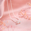 Women's silver cherry necklace with adjustable snake bone chain and fruit pendant