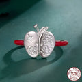 Christmas romantic S925 silver open mouth ring with drip oil finish in BSR720-E colour for women