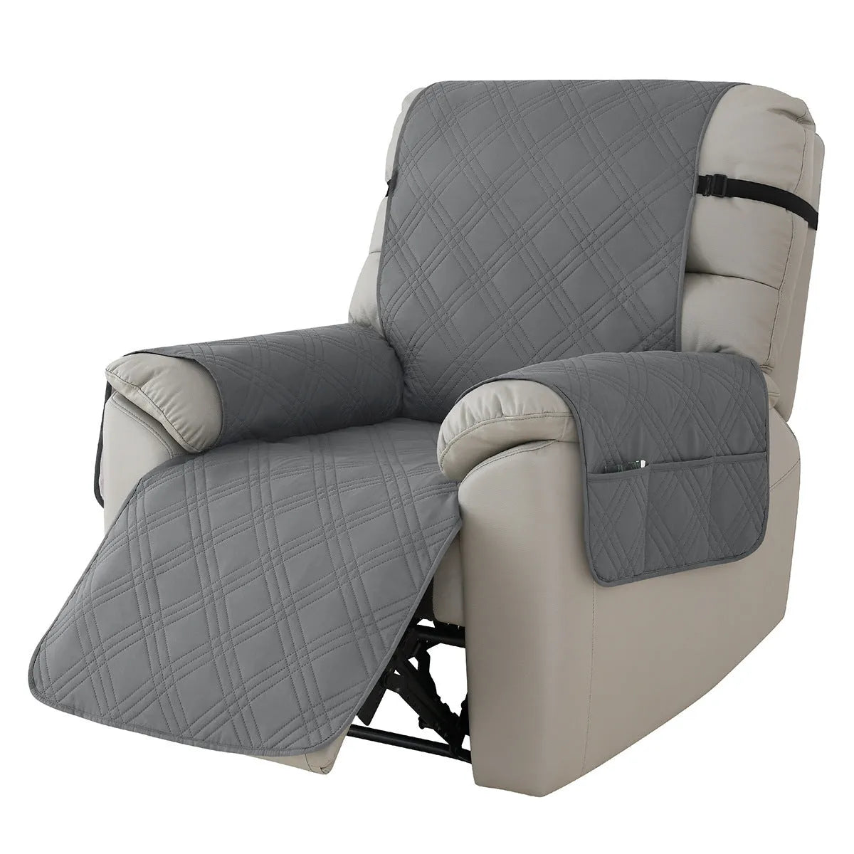 Quilted waterproof sofa cover for Chivas massage chair in burgundy colour, American country style