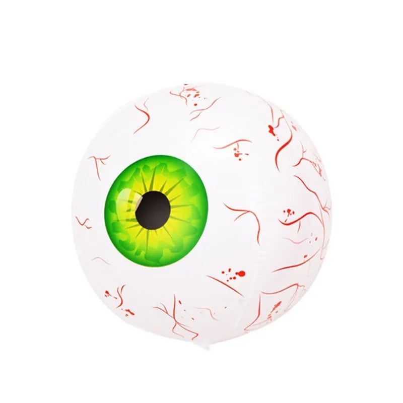 Halloween eyeball balloon inflatable with bloodshot design in green colour