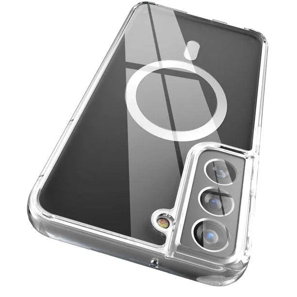 Transparent MagSafe magnetic phone case for Samsung Galaxy S21, S22, S23 smartphones