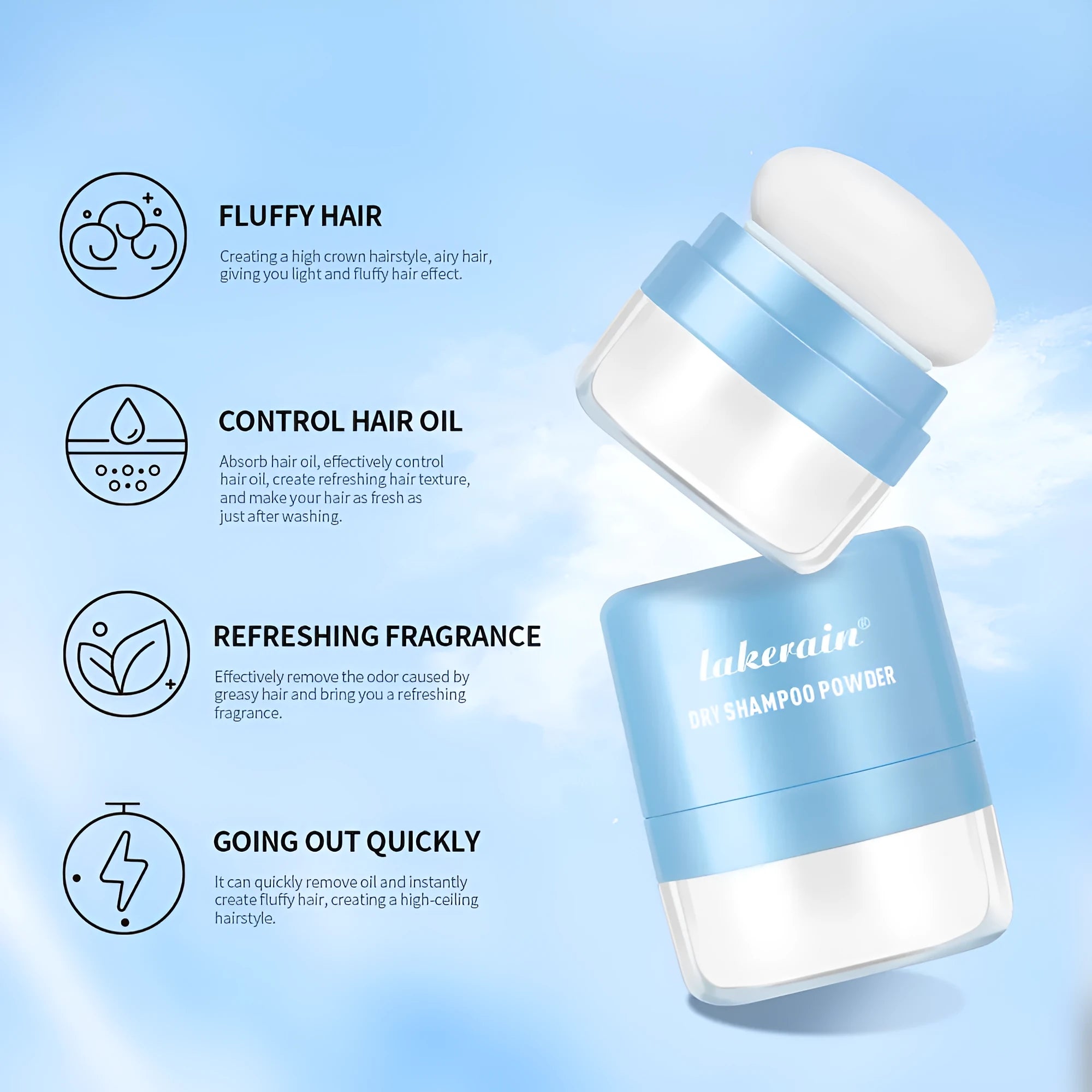 5g disposable hair dry cleaning powder with sponge headband and mirror for bangs refresh