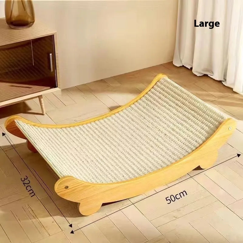 Sisal cat scratch board with replaceable blanket cover in pastoral style