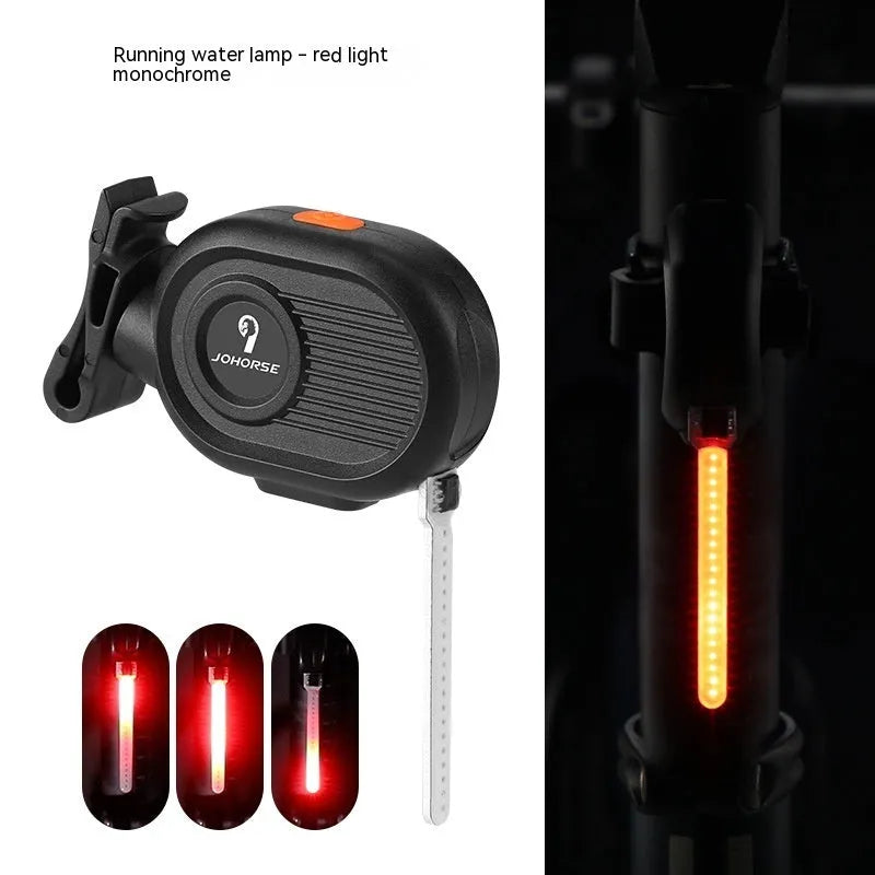 Bicycle tail light with running water illumination effect in multiple colour options