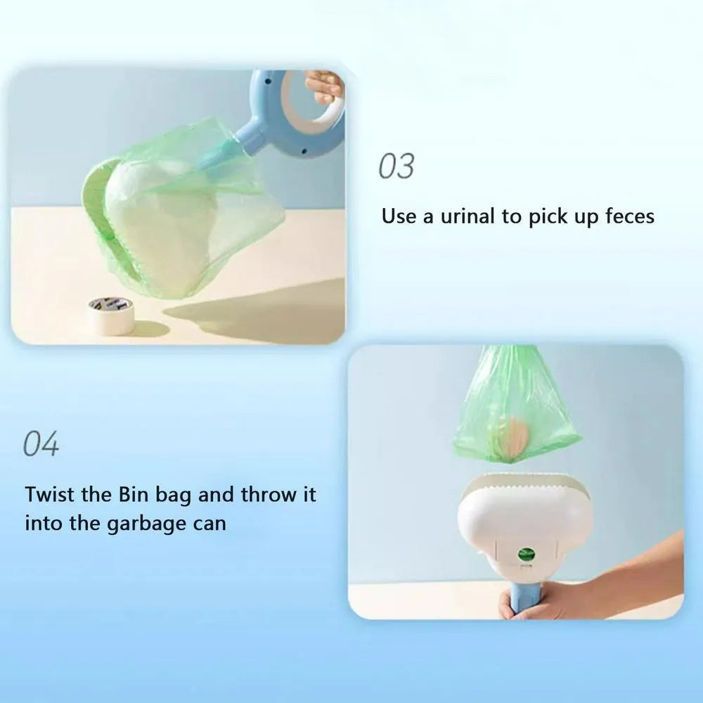 White blue pet pooper scooper with cloud shape jaw design for dog and cat waste cleanup