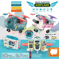 Early education transformation machine with lighting music coin bank in English blue plastic 42x14x22cm