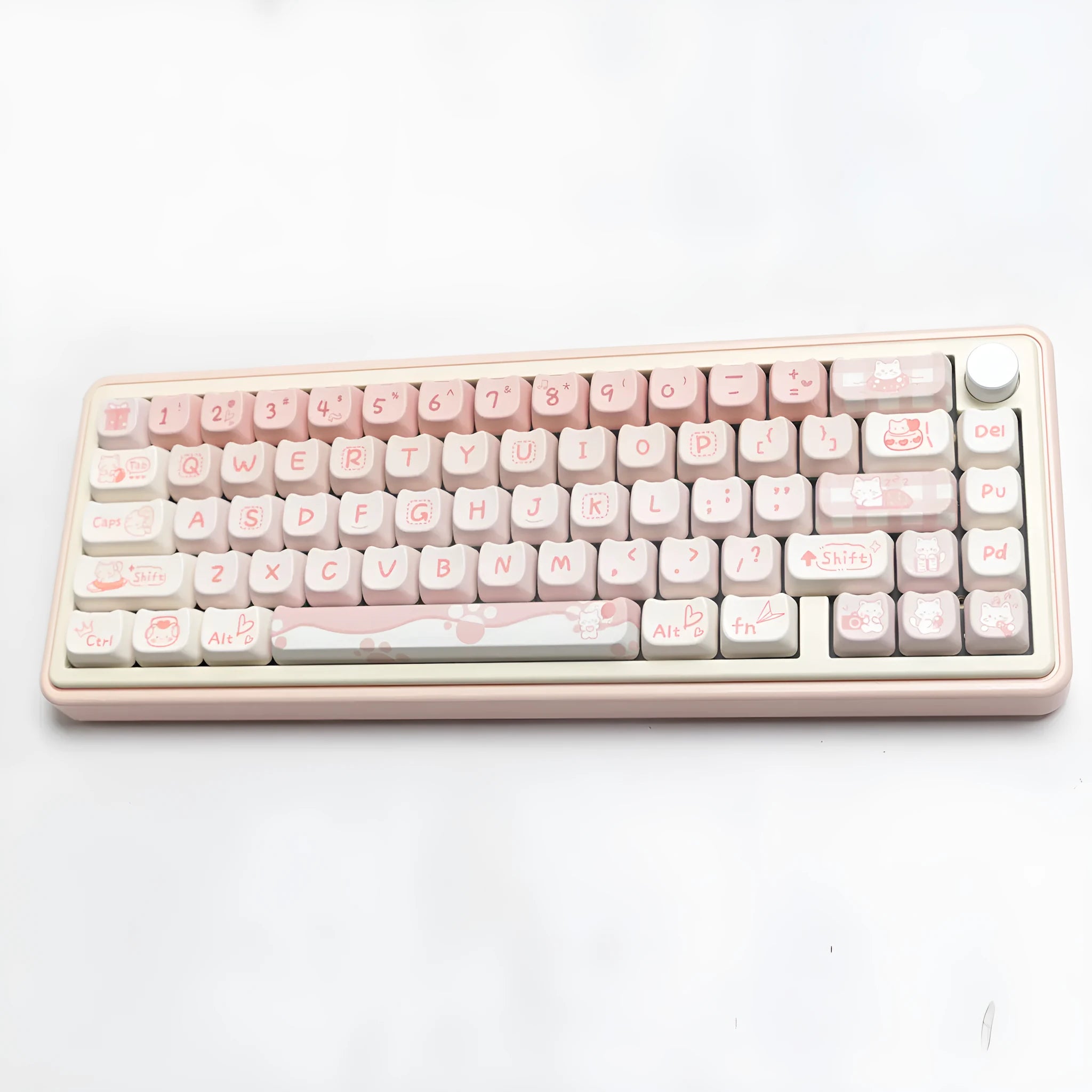 PBT sublimation key cap set for mechanical keyboards showing 98+ keys with sublimation printed legends