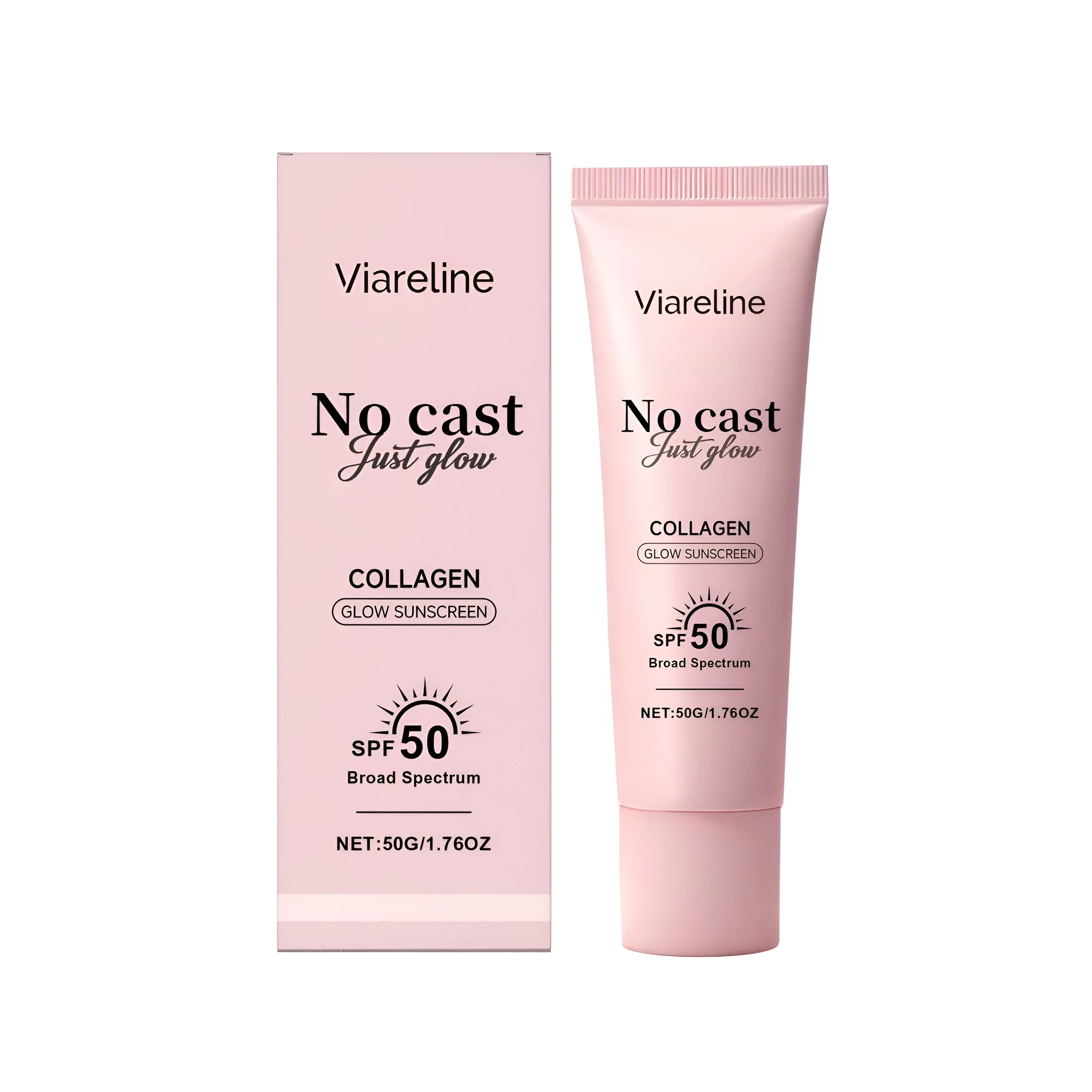 50g tube of collagen sunscreen with titanium dioxide for face protection