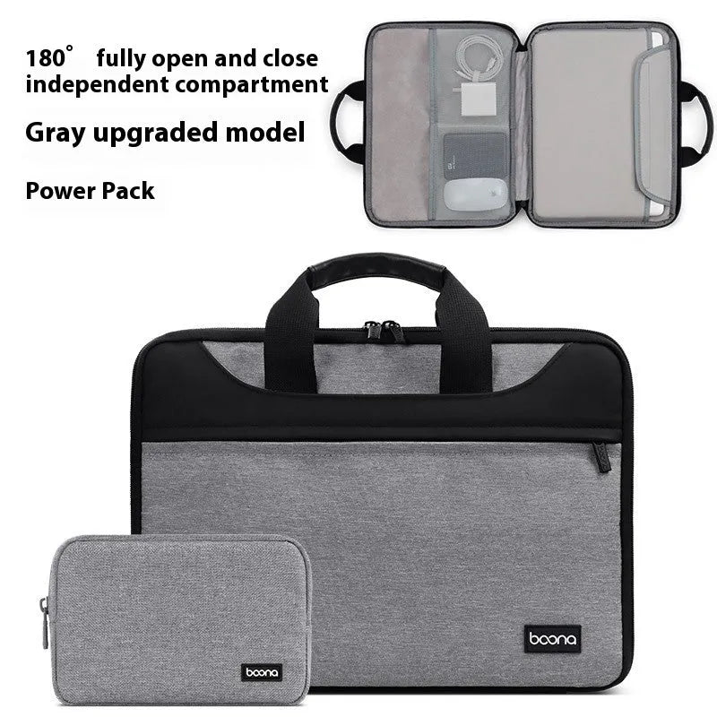 Encapsulate full open and close Oxford cloth laptop bag for men and women business travel, black, fits 15 inch laptop