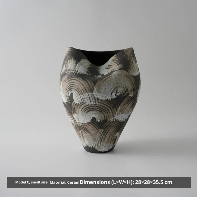 Hand-painted New Chinese style white porcelain ceramic vase in multiple sizes for home decor