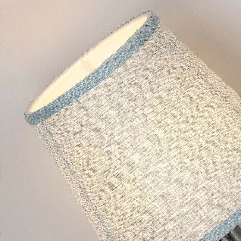 Modern minimalist fabric lampshade in mini size showing horizontal paste design