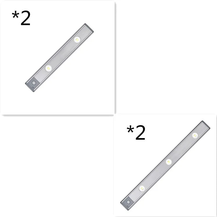 Rechargeable motion sensor lamp with aluminium body and magnetic mount for under-cabinet use, three colour temperature LED
