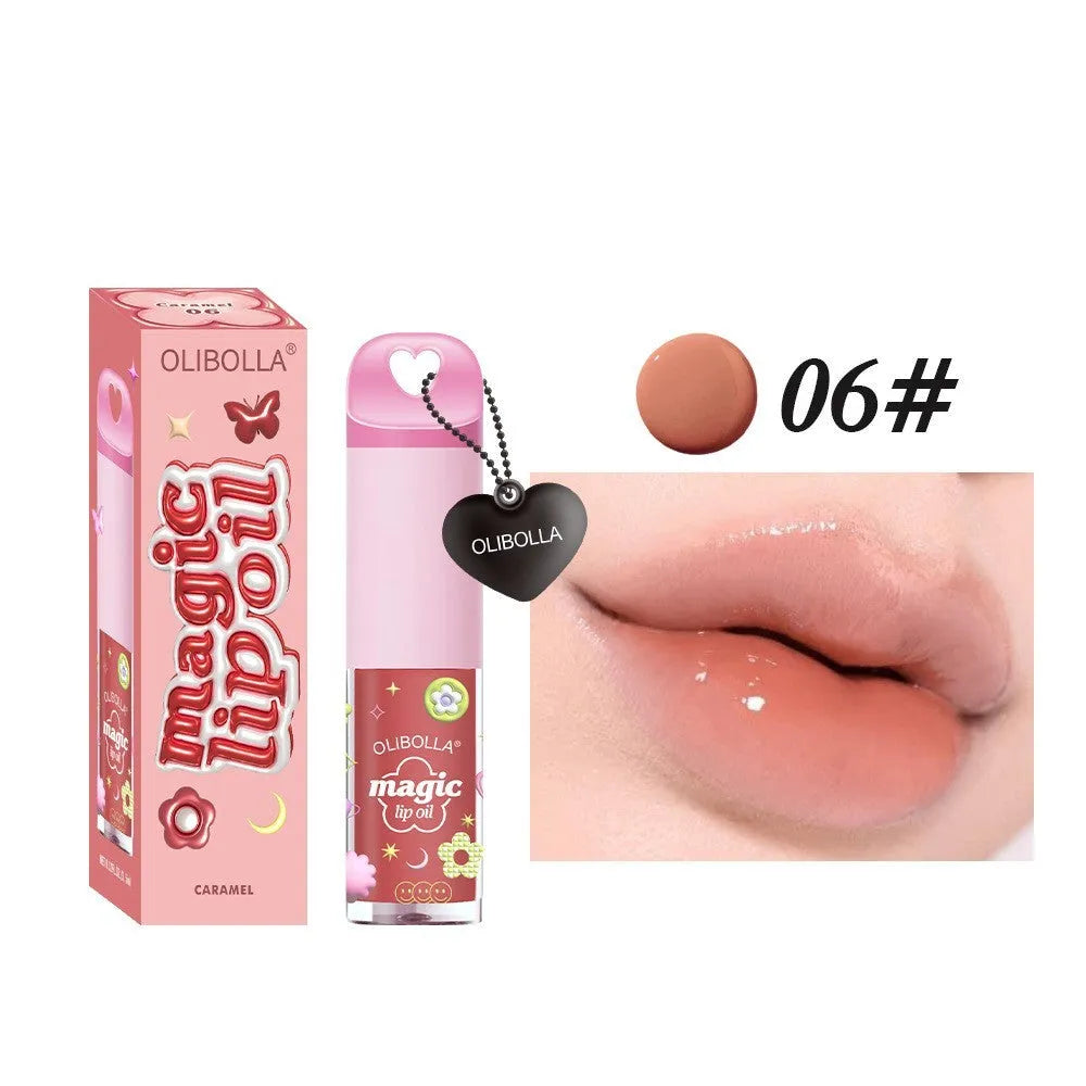 Temperature sensitive colour change lip gloss moisturising nourishing lip oil in six colour options