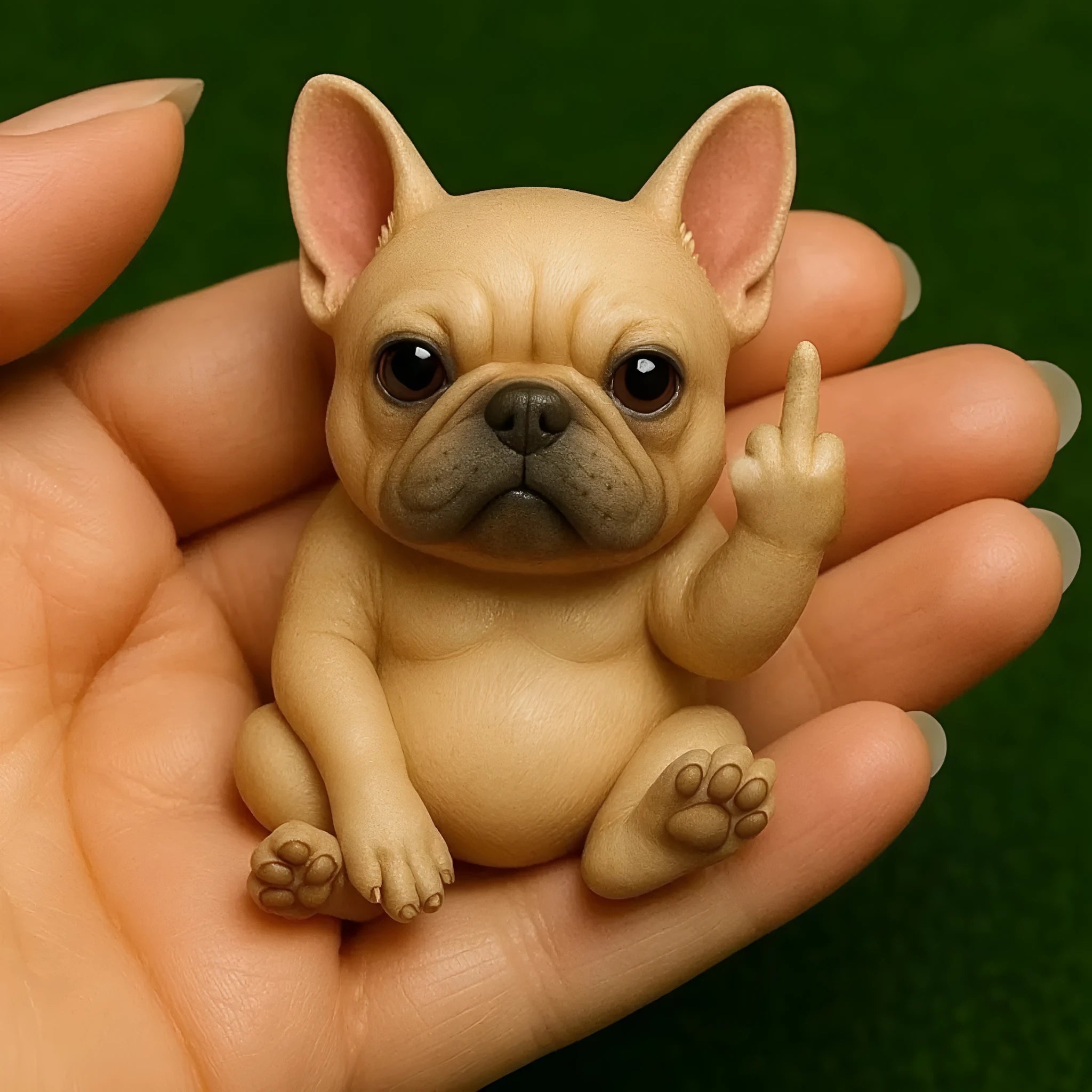 Mini animal vertical middle finger resin doll figurine showing seven animal design options