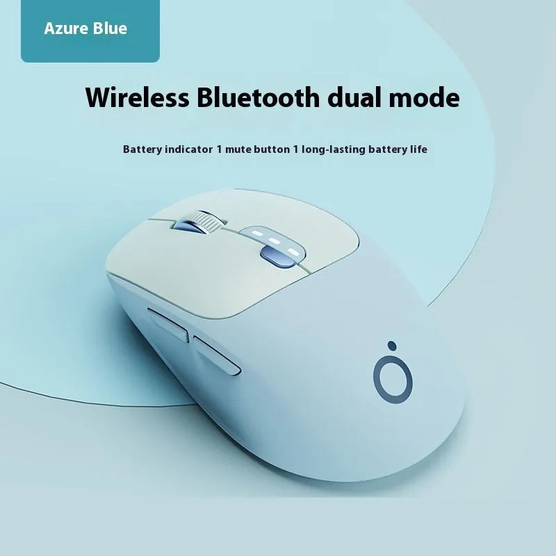 Wireless Bluetooth mouse in Matcha Green colour showing ergonomic shape and silent click buttons