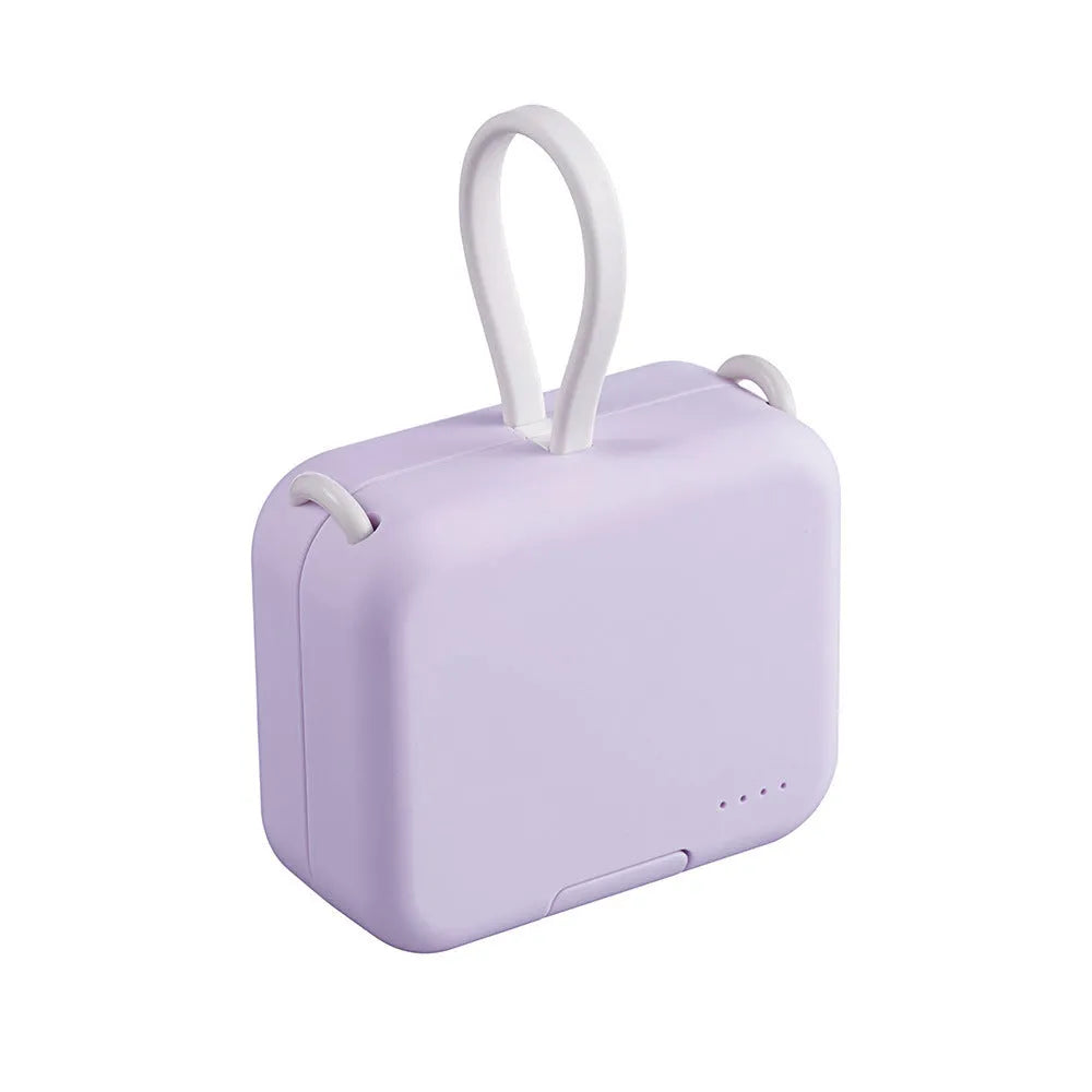 Multi-function bracket mobile power supply with dual cables in red, 4000mAh battery, phone holder built-in
