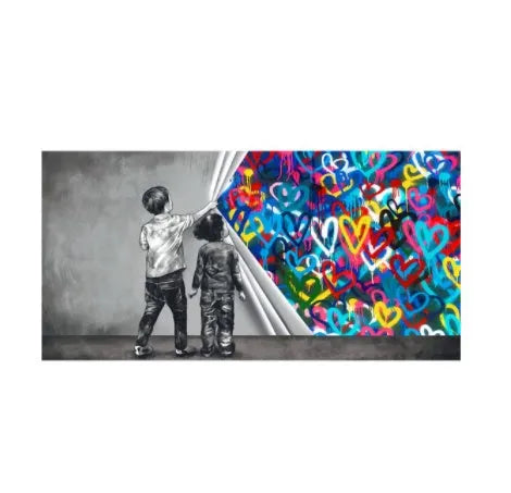 Children's abstract graffiti wall art canvas print frameless modern style