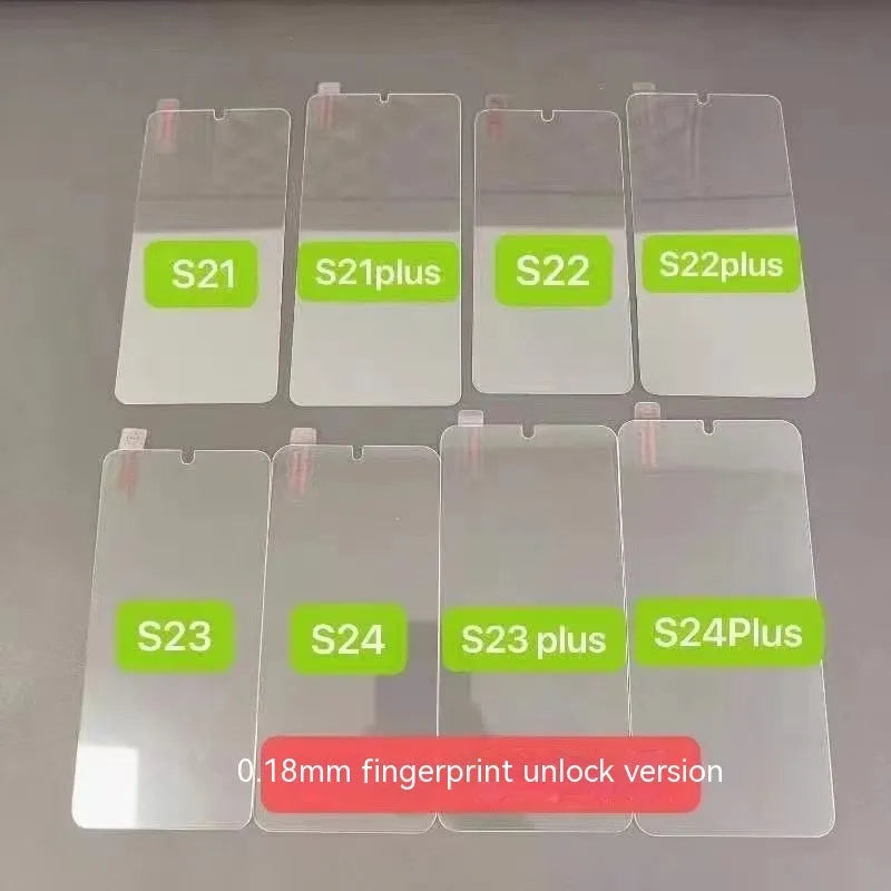 HD tempered glass screen protector for Samsung S24 phone showing fullscreen coverage.