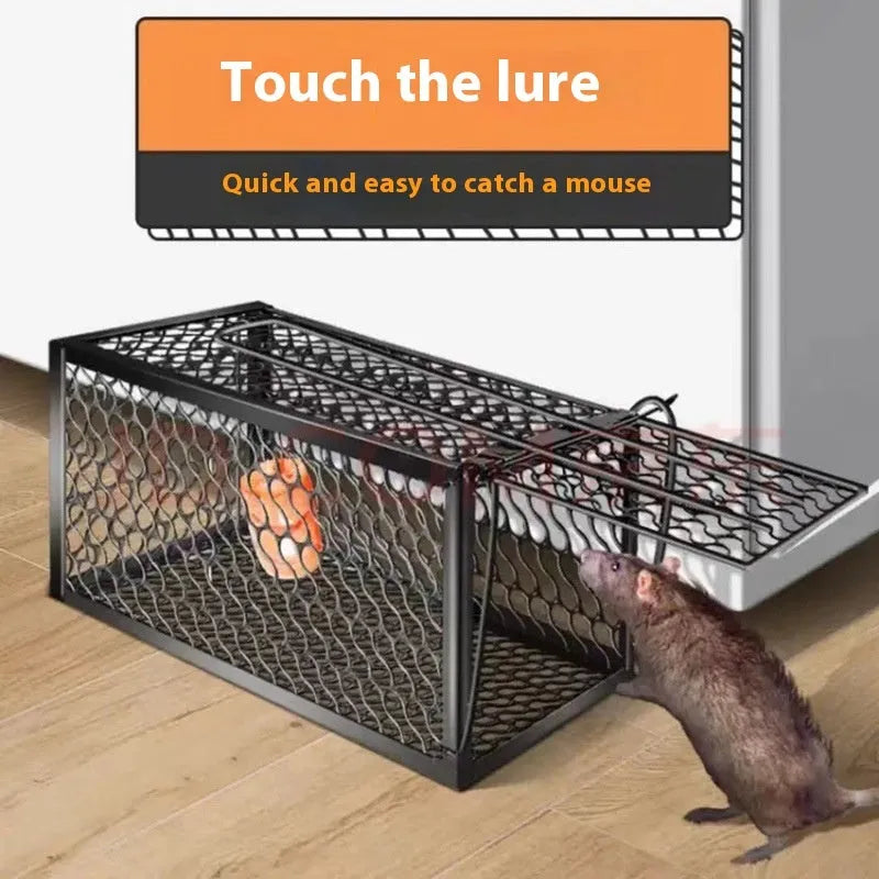 Automatic mouse cage trap for indoor rodent control in three size options