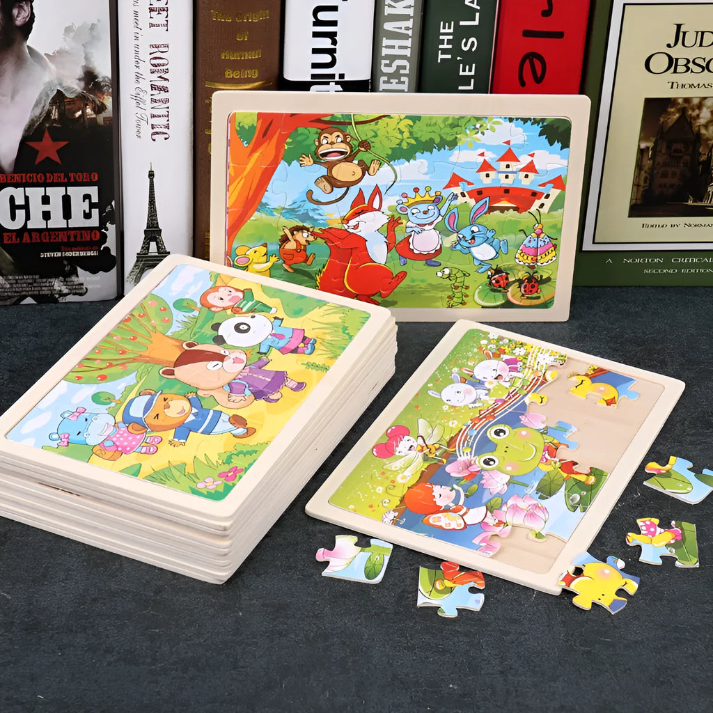 24-piece wooden jigsaw puzzle showing mermaid design, 22.5x15cm plane puzzle for toddlers