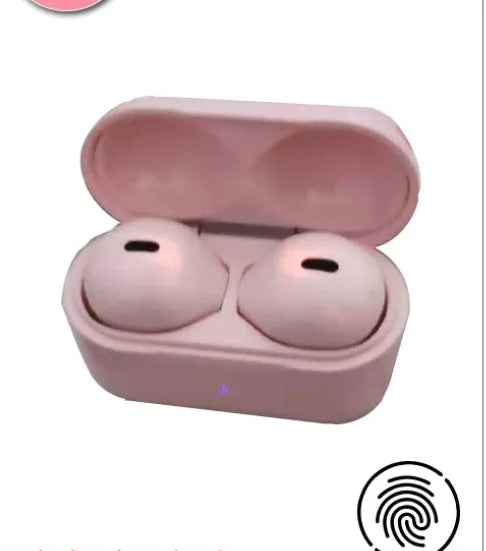 Invisible 9mm skin colour Bluetooth in-ear headset shown next to white and pink versions.