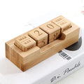 Solid wood creative simple calendar desk decoration with wooden texture, small or large size option