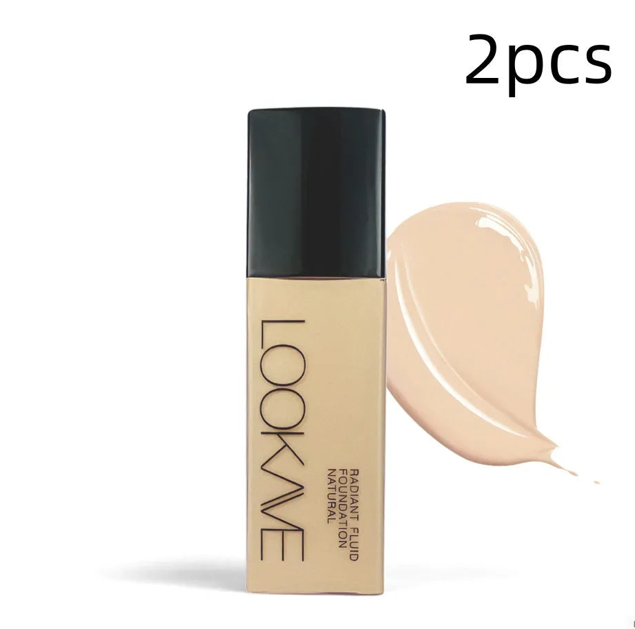 LOOKAVE Matte Liquid Foundation bottle in 21ml size, shown in Ivory White shade