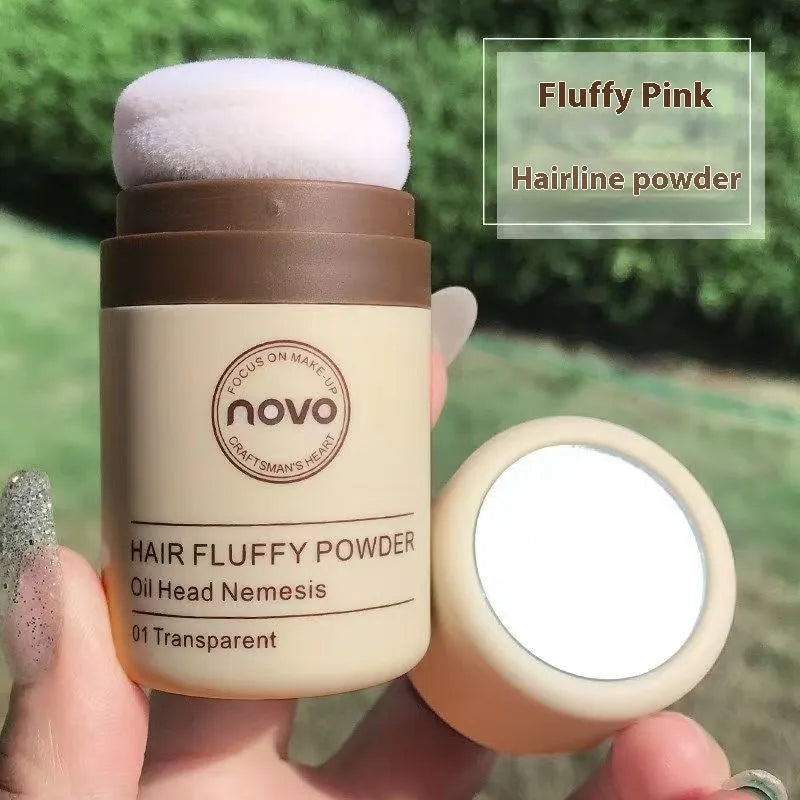 Mattifying hair and face powder for oil control on bangs, available in three shades