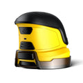 Yellow cordless electric ice scraper for car windshields with USB charging cable