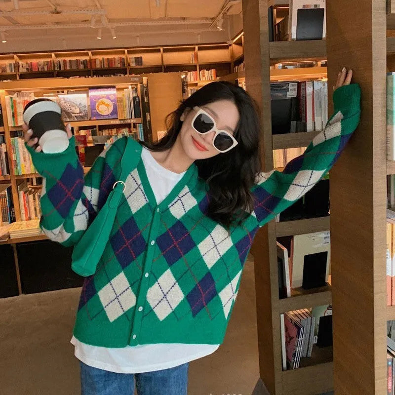 Macaron colour knitted cardigan coat in acrylic fabric with regular sleeves for Japanese Korean casual style