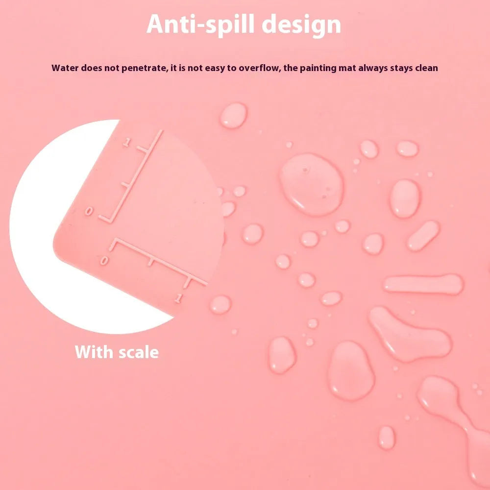 Silicone double bowl painting mat for watercolour and oil painting projects