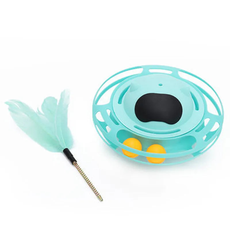 Pink cat rotating tumbler toy with self-play mechanical spinning action