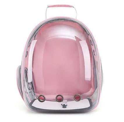 Grey PC hard-shell astronaut-style cat diaper bag with side opening