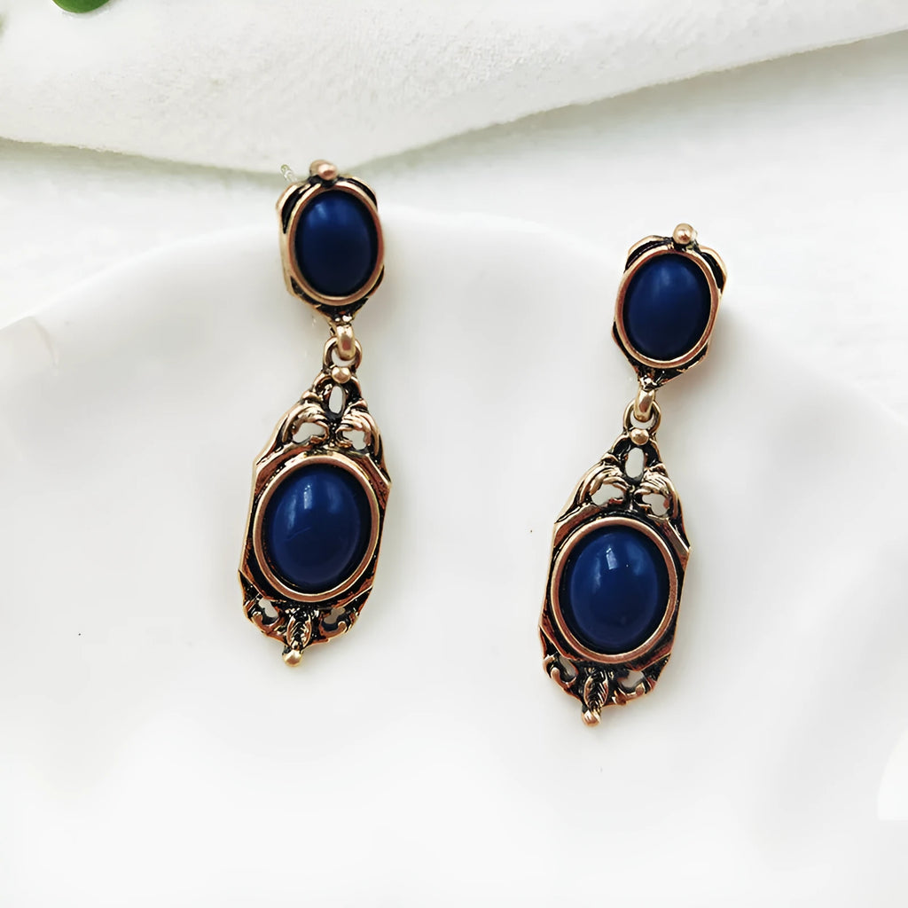 Chinese style alloy earring with electroplated finish, silver needle option, round shape