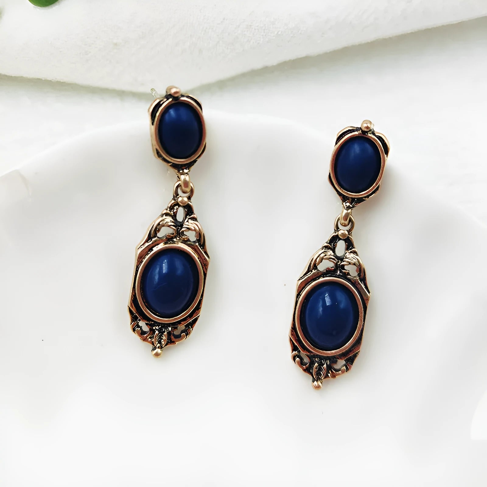 Chinese style alloy earring with electroplated finish, silver needle option, round shape