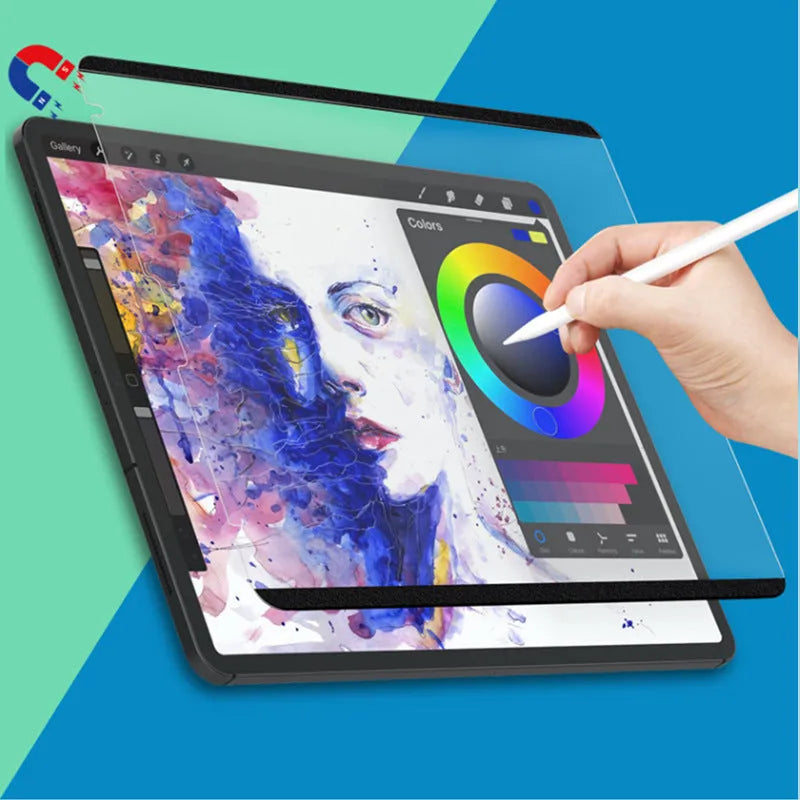 11-inch magnetic detachable PET painting film for iPad with application tools.