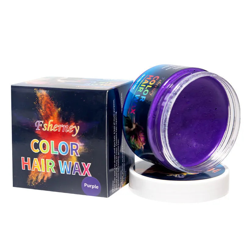 120g hair styling clay container showing colour options including granny grey