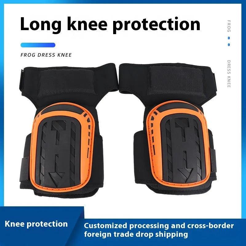Black EVA riding motorcycle kneecap pad for drop-resistant sports protection on grey background