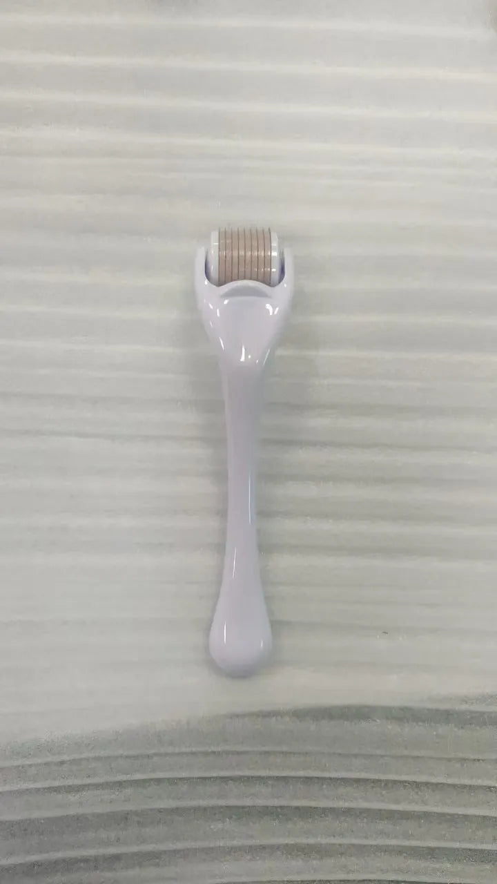 540 micro needle derma roller tool with black handle and purple wheel for 0.2mm 0.25mm 0.3mm cartridges.