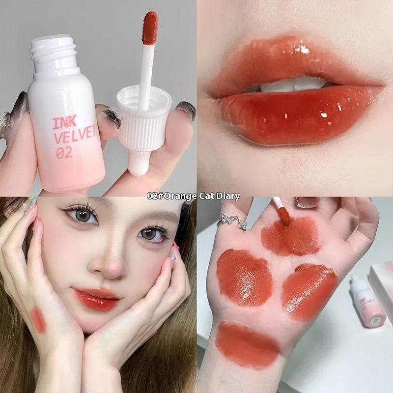 Mirror Lip Lacquer tube in one of four shades: Spring Day Wilderness, Orange Tabby Cat Diary, Low-Key Charming, or Misty Berry.