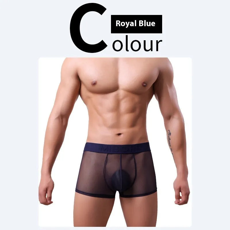 Men's thin invisible breathable boxer shorts in quick-drying polyester fabric