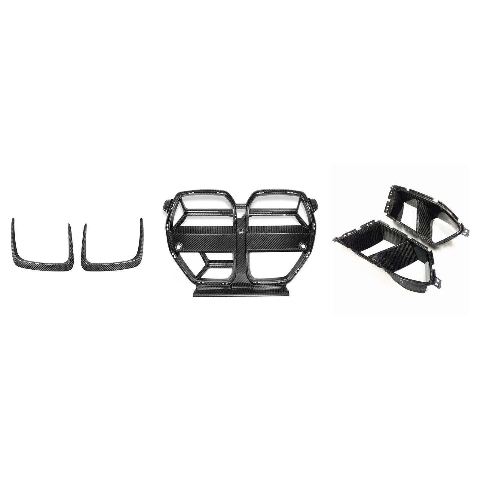 Dry carbon fibre front bumper grille with 3K weave for BMW M3 M4 G80 G82 models