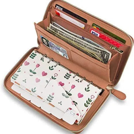 A unisex anti-theft card holder in PU, shown in various colours including black, brown, and rose gold.