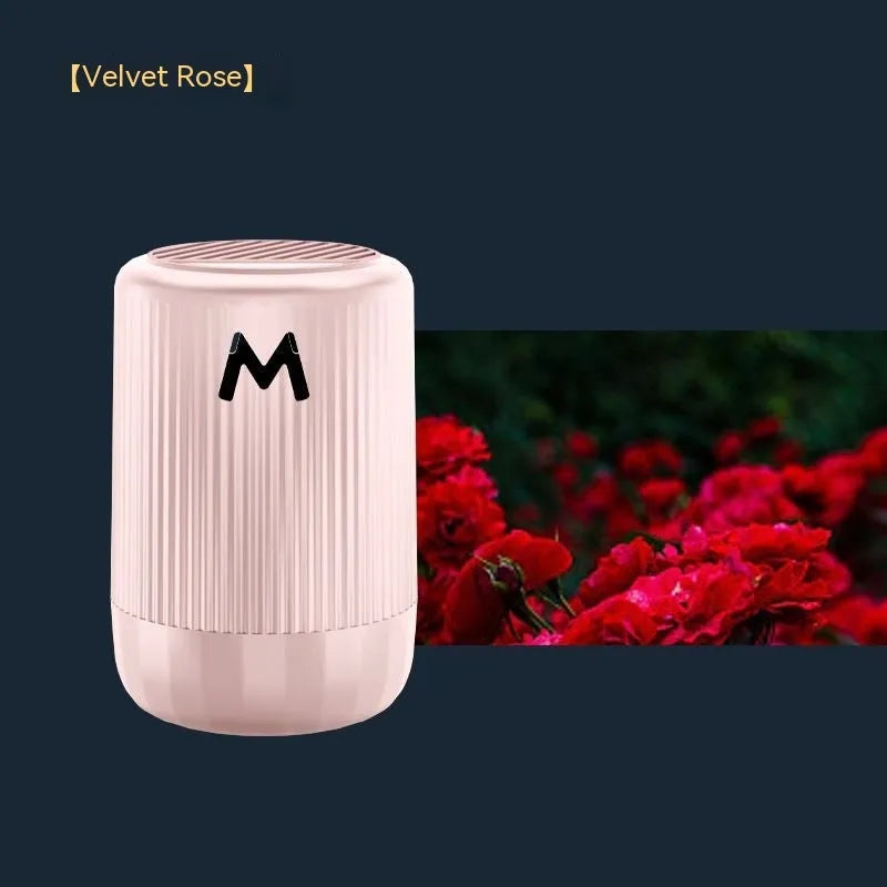 Solid aromatherapy cup for car and home use in choice of four scents, measuring 10 cm by 6 cm.